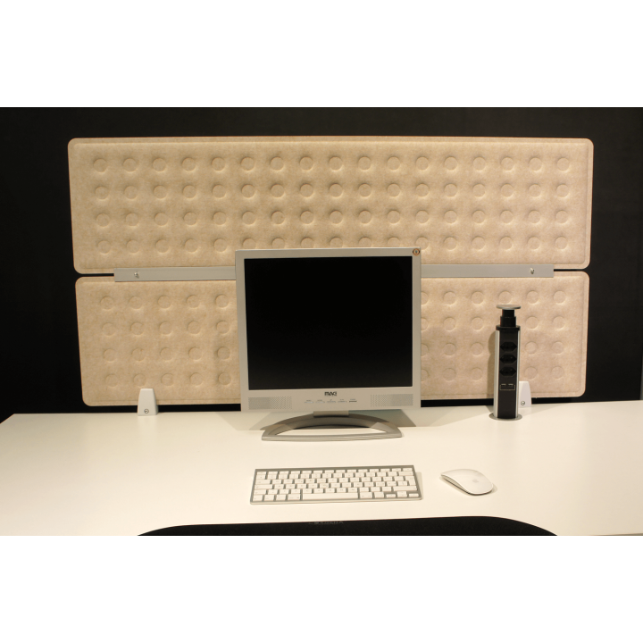 Trennwand 118x60cm beige für Schreibtisch