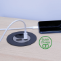 Kabeldurchführung mit USB A und USB C Charger schwarz/silber