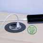 Passe-câble avec USB/A et USB/C charger noir/argent