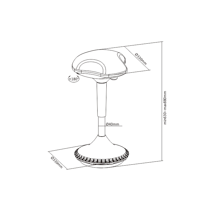 Tabouret ergonomique assis-debout | ERGONOM-ISCH | ONLINE